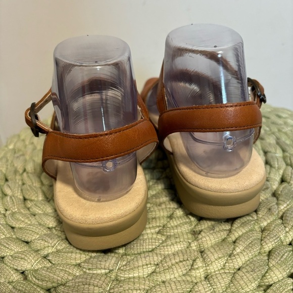 SAS Aztex Brown Leather Huarache Ankle Strap Flat Comfort Sandals WIDE - Picture 8 of 11